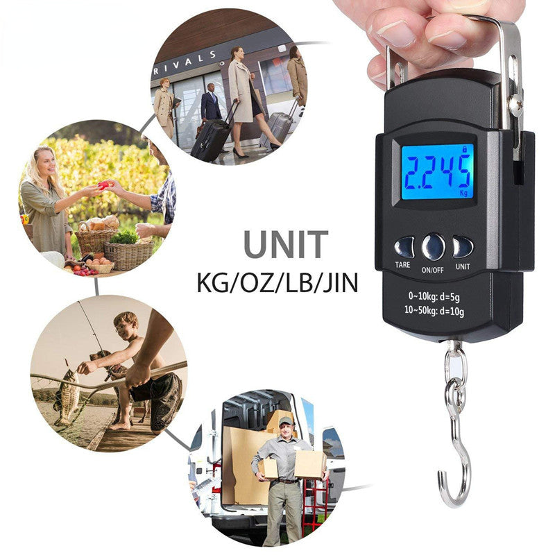1pc Portable Digital Fishing Scale with Hanging Hook - Accurately Weigh Fish, Bags, Luggage, and More with High-Precision Measurements, Compact Design, and Convenient Carry-On Features for Outdoor Enthusiasts!