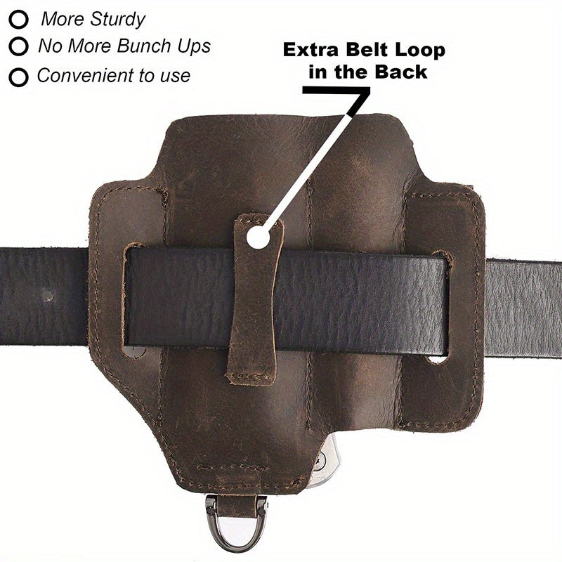 1pc Genuine Leather Multitool Waist Bag - Secure, Convenient Tool Holder with Accessories Storage - Perfect for Work, Daily Use, Fishing, Hunting, Foraging, and as a Practical Gift for Men