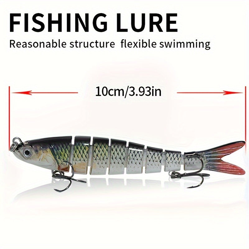 3pcs 10cm/10g Lifelike Sinking Fishing Lures - Multi-Section Bionic Baits with 2 Treble Hooks, Durable ABS Plastic Construction, Realistic Swimming Action, and Irresistible Lure Design for Catching More Fish