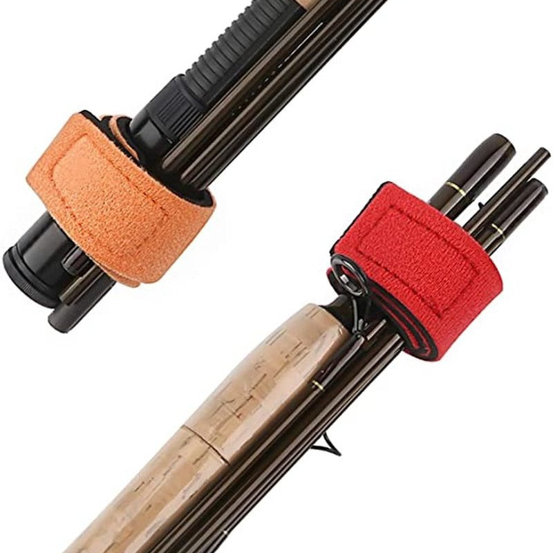 10pcs Fishing Rod Belts, Ties for Spinning Rods, Fly Rods, Fishing Tackle Accessories with Fixing Strap Ropes