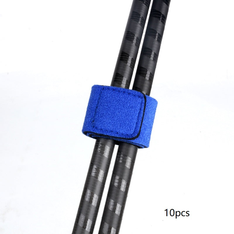10pcs Fishing Rod Belts, Ties for Spinning Rods, Fly Rods, Fishing Tackle Accessories with Fixing Strap Ropes