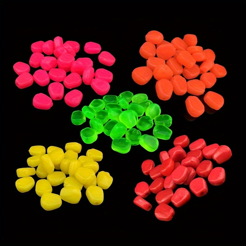 20pcs Glow-in-the-Dark Corn Kernel Fishing Lures - Scented Soft Plastic Bait for Bass, Trout & Redfish - Ideal for Freshwater & Saltwater Angling