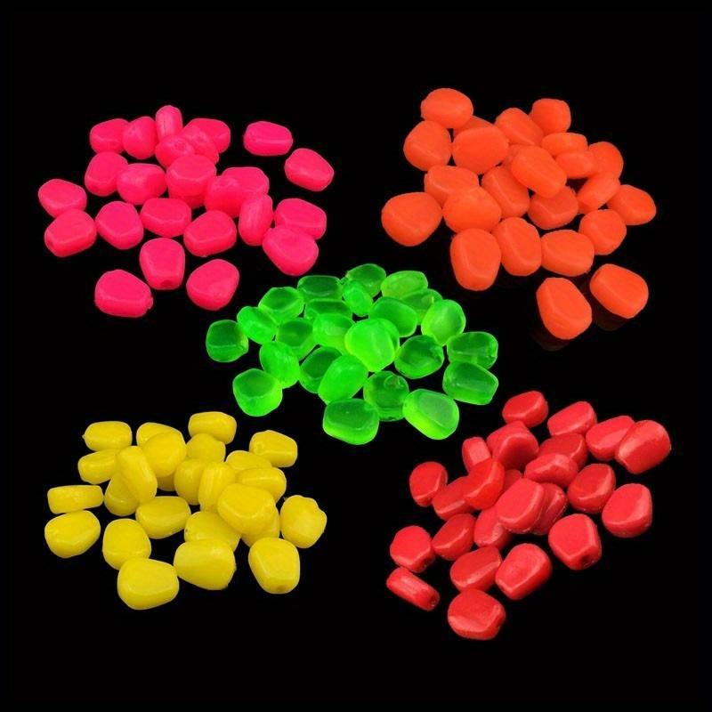 20pcs Glow-in-the-Dark Corn Kernel Fishing Lures - Scented Soft Plastic Bait for Bass, Trout & Redfish - Ideal for Freshwater & Saltwater Angling