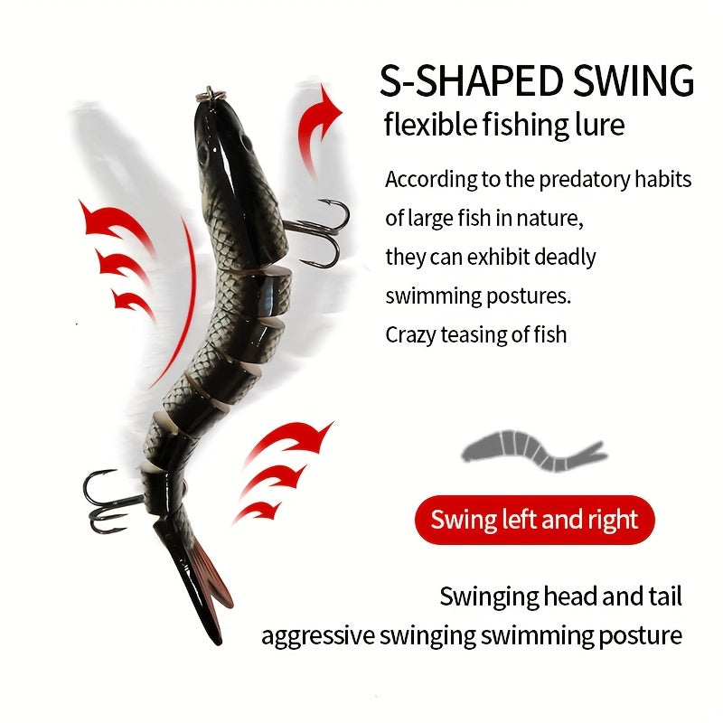 3pcs 10cm/10g Lifelike Sinking Fishing Lures - Multi-Section Bionic Baits with 2 Treble Hooks, Durable ABS Plastic Construction, Realistic Swimming Action, and Irresistible Lure Design for Catching More Fish