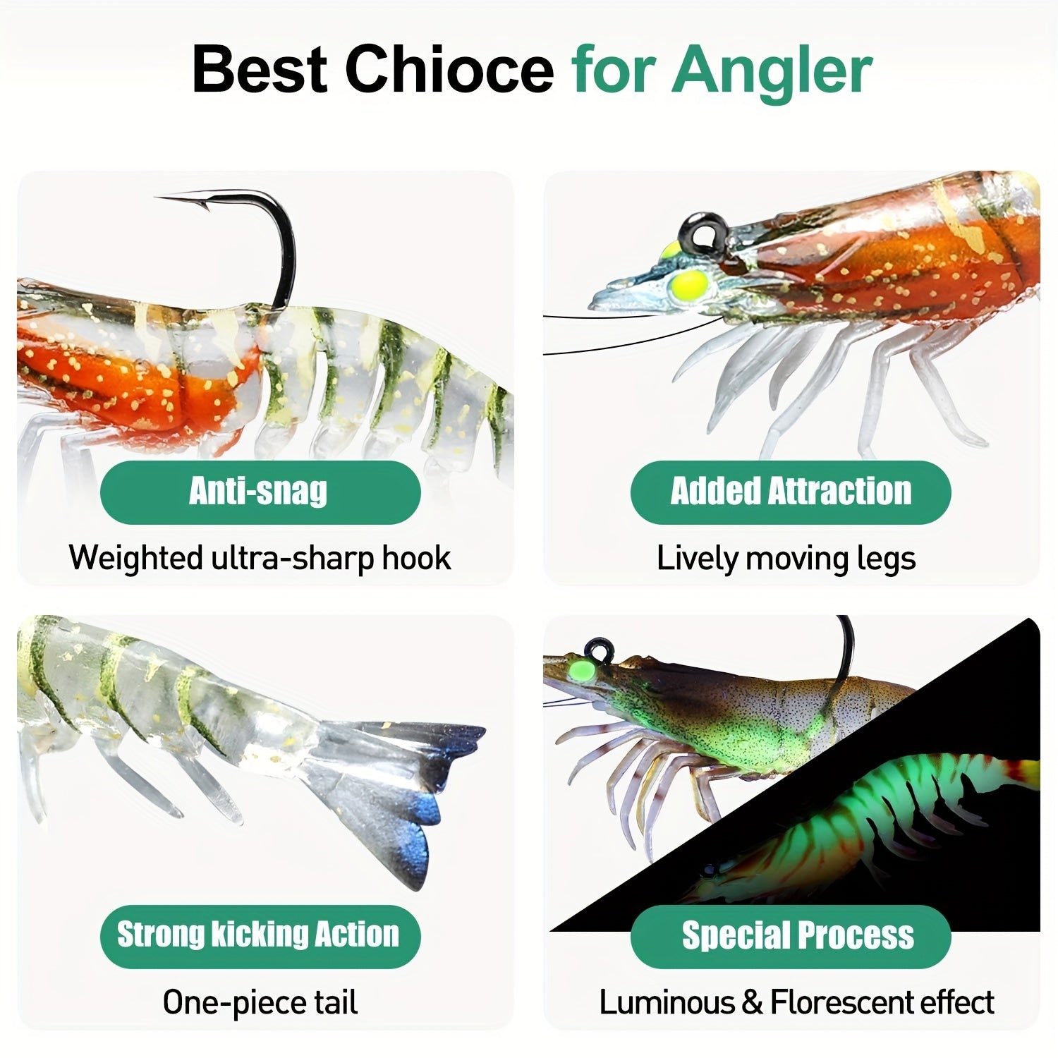 3pcs/lot Soft Lure, Shrimp Fishing Lures - Artificial Bait Soft Plastic Lures - For Freshwater & Saltwater Fishing - Suitable for Bass, Trout & More - Great Gift for Anglers