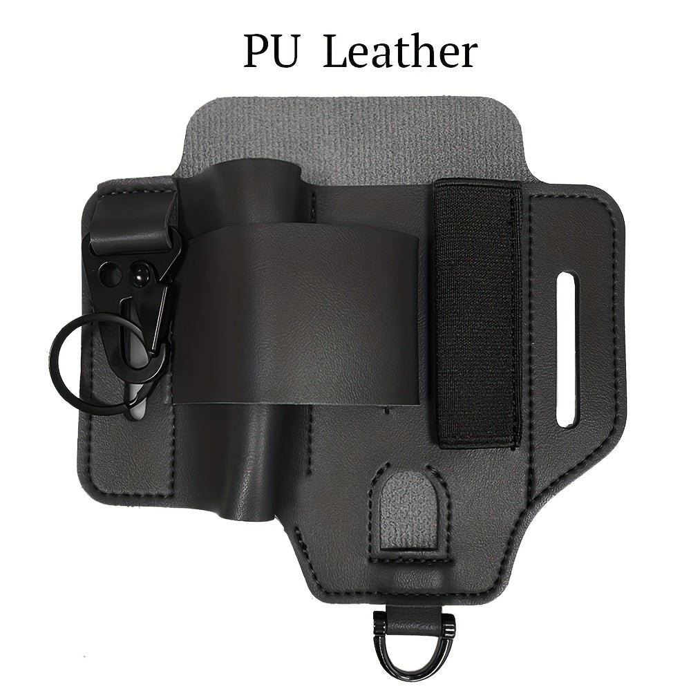 1pc Genuine Leather Multitool Waist Bag - Secure, Convenient Tool Holder with Accessories Storage - Perfect for Work, Daily Use, Fishing, Hunting, Foraging, and as a Practical Gift for Men