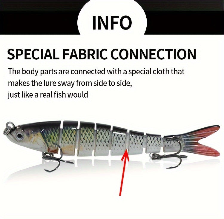 3pcs 10cm/10g Lifelike Sinking Fishing Lures - Multi-Section Bionic Baits with 2 Treble Hooks, Durable ABS Plastic Construction, Realistic Swimming Action, and Irresistible Lure Design for Catching More Fish