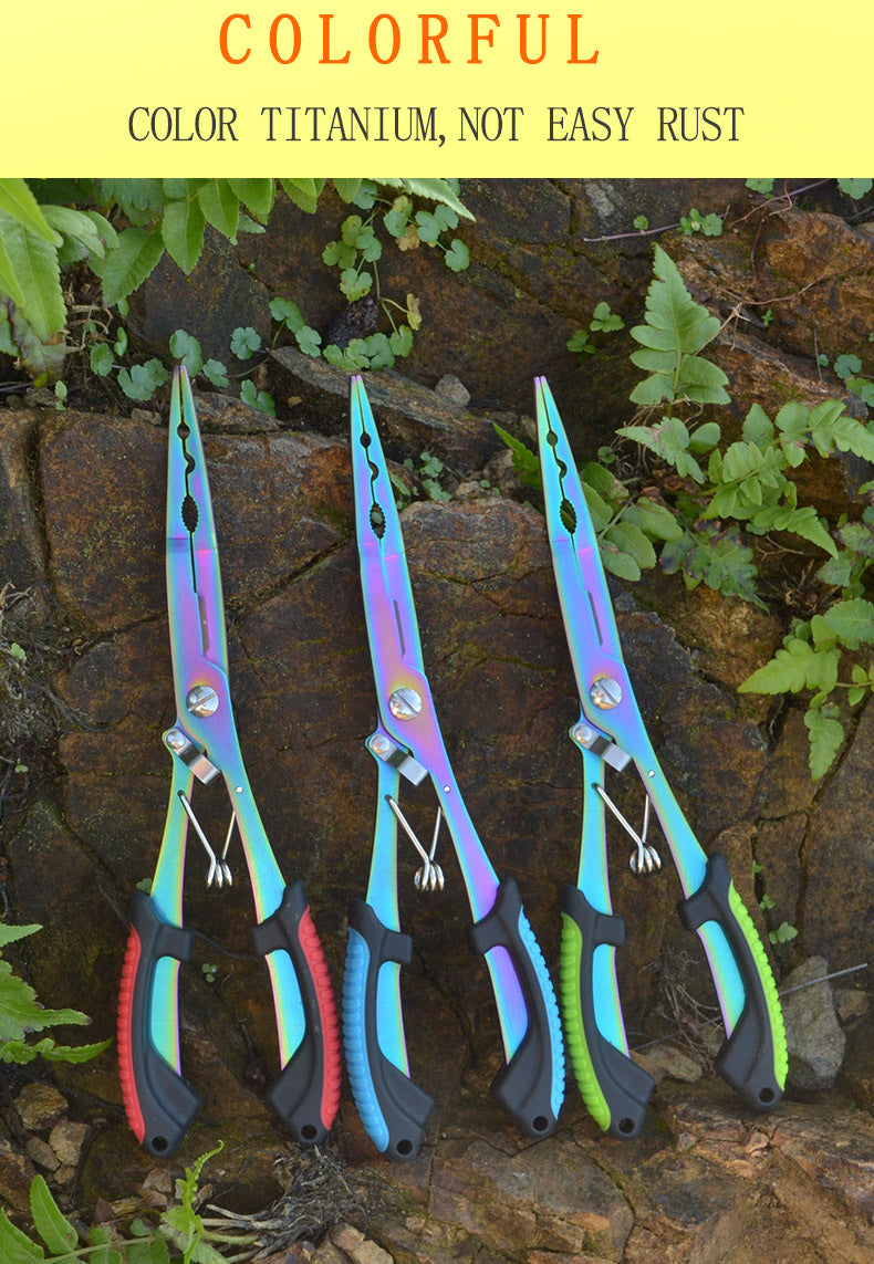 Premium Stainless Steel Fishing Pliers - Multifunctional Hook Remover, Line Cutter & Ring Opener