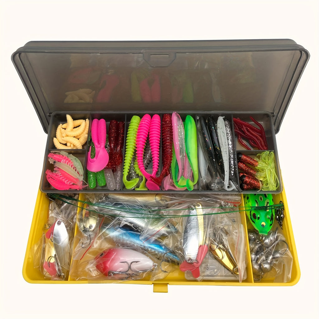 48/302pcs/set Fishing Lures Kit With Hard Baits Plastic Swimbaits, Fishing Accessories Box, Pencil Minnow Popper Crankbait Spoon, Spinner Bait, Fishing Tackle Set With Jig Head Hooks