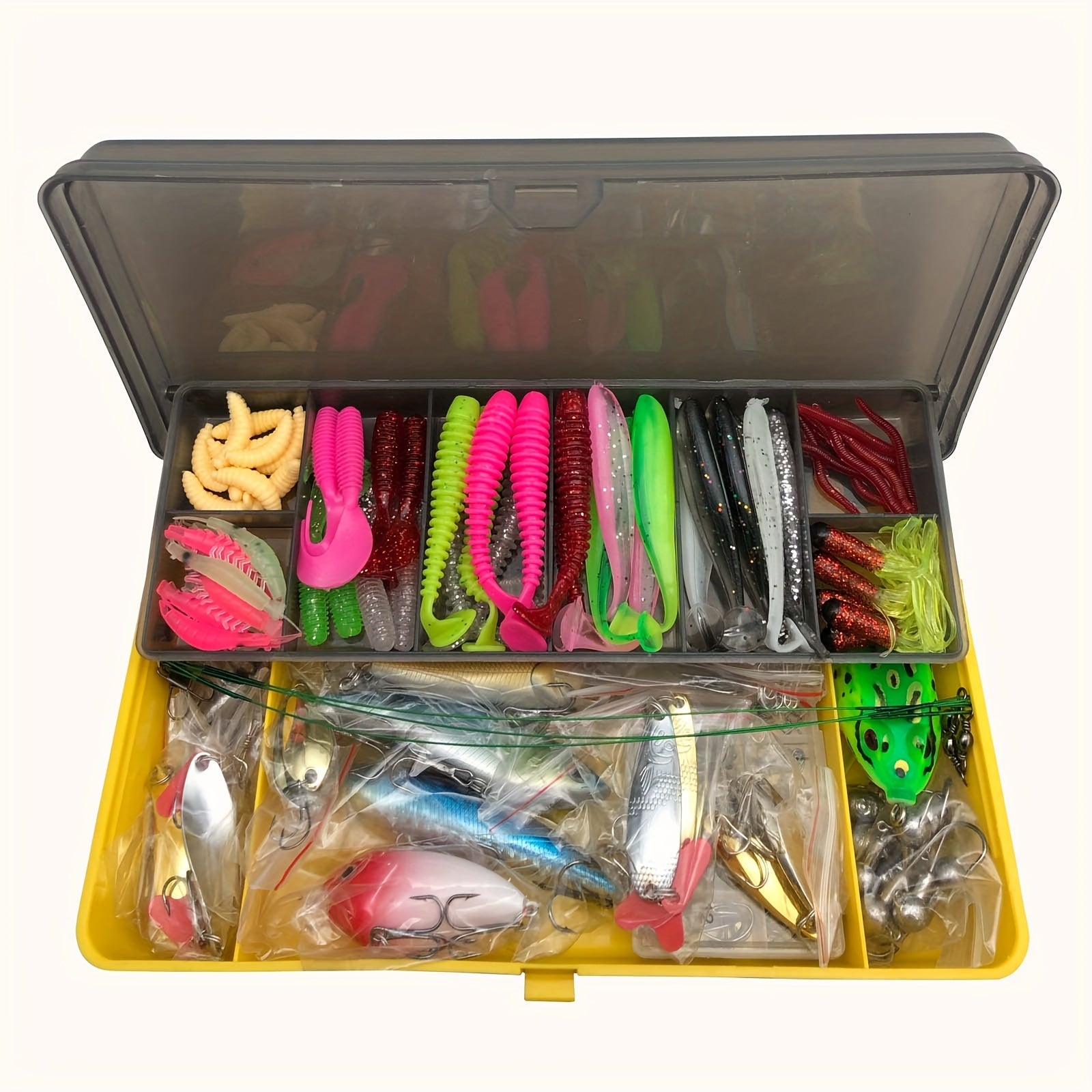 48/302pcs/set Fishing Lures Kit With Hard Baits Plastic Swimbaits, Fishing Accessories Box, Pencil Minnow Popper Crankbait Spoon, Spinner Bait, Fishing Tackle Set With Jig Head Hooks