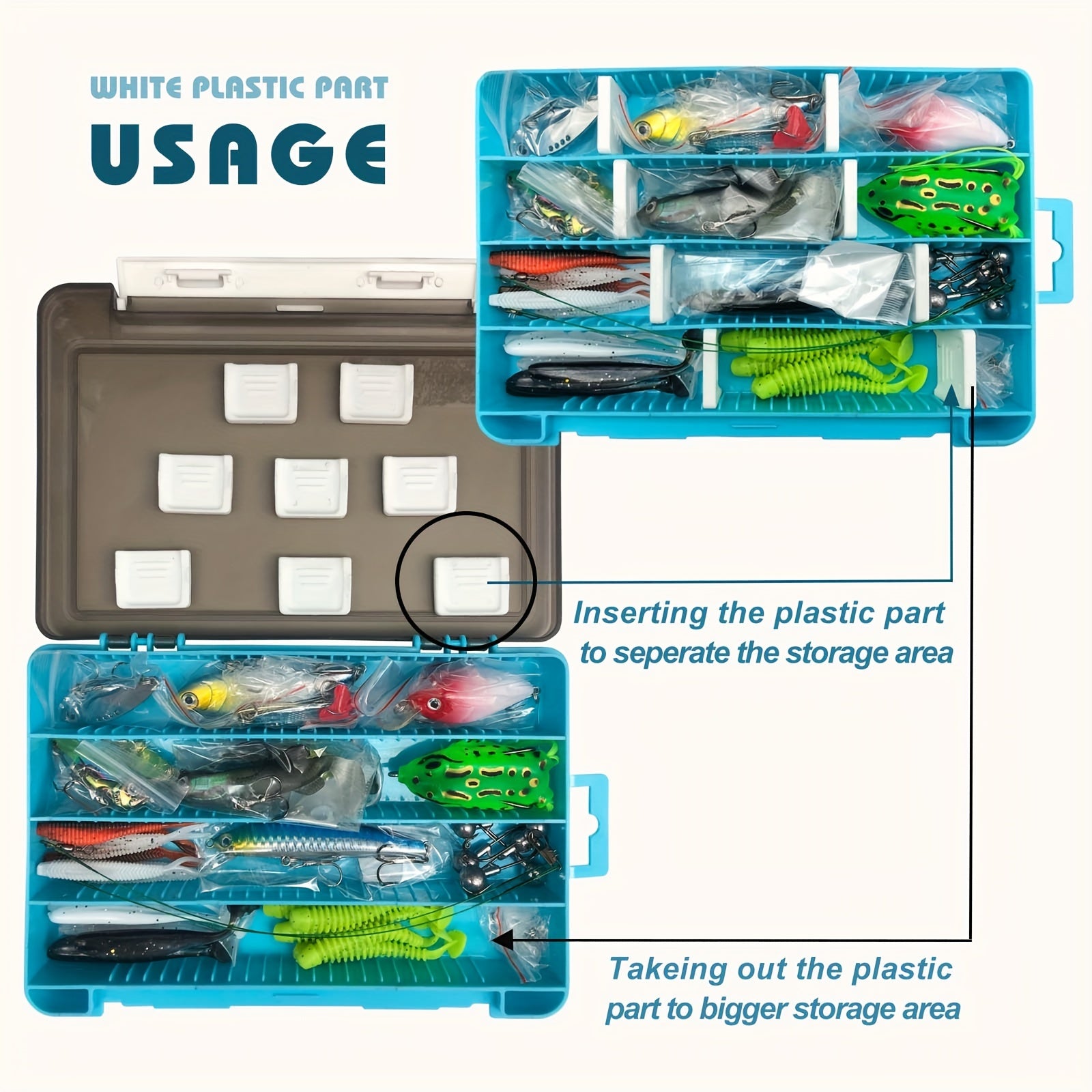 48/302pcs/set Fishing Lures Kit With Hard Baits Plastic Swimbaits, Fishing Accessories Box, Pencil Minnow Popper Crankbait Spoon, Spinner Bait, Fishing Tackle Set With Jig Head Hooks