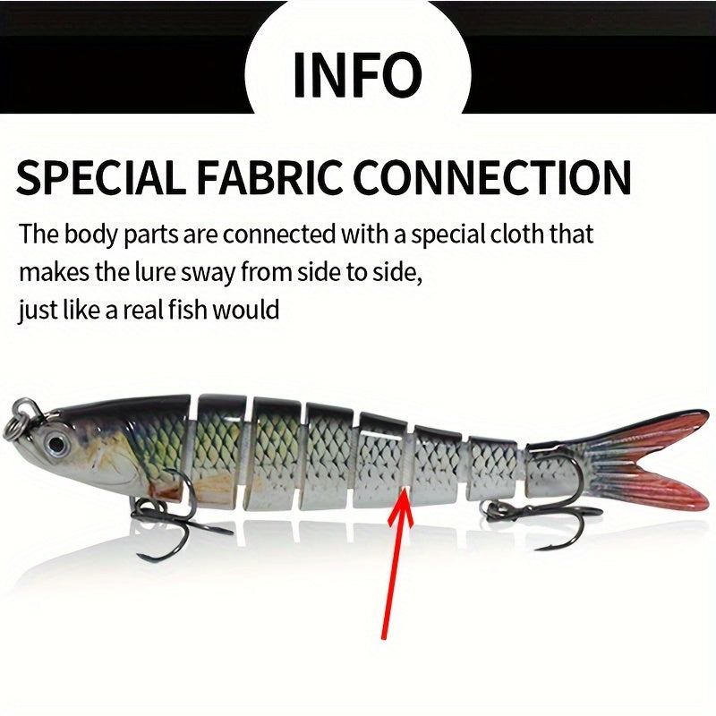 3pcs 10cm/10g Lifelike Sinking Fishing Lures - Multi-Section Bionic Baits with 2 Treble Hooks, Durable ABS Plastic Construction, Realistic Swimming Action, and Irresistible Lure Design for Catching More Fish