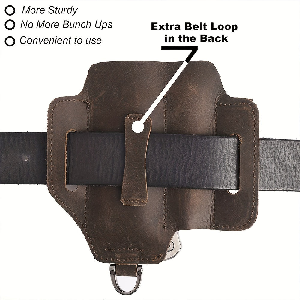 1pc Genuine Leather Multitool Waist Bag - Secure, Convenient Tool Holder with Accessories Storage - Perfect for Work, Daily Use, Fishing, Hunting, Foraging, and as a Practical Gift for Men