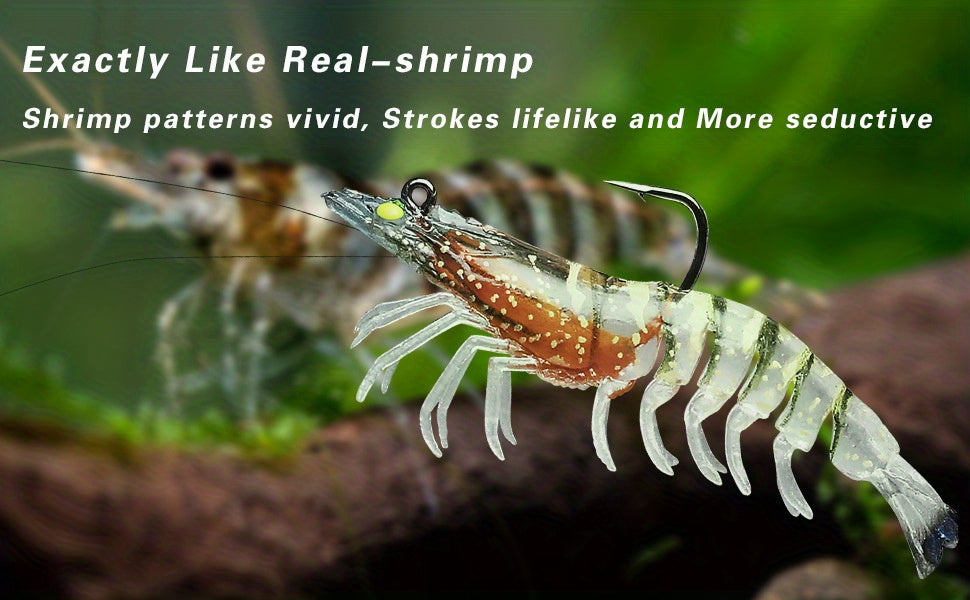 3pcs/lot Soft Lure, Shrimp Fishing Lures - Artificial Bait Soft Plastic Lures - For Freshwater & Saltwater Fishing - Suitable for Bass, Trout & More - Great Gift for Anglers