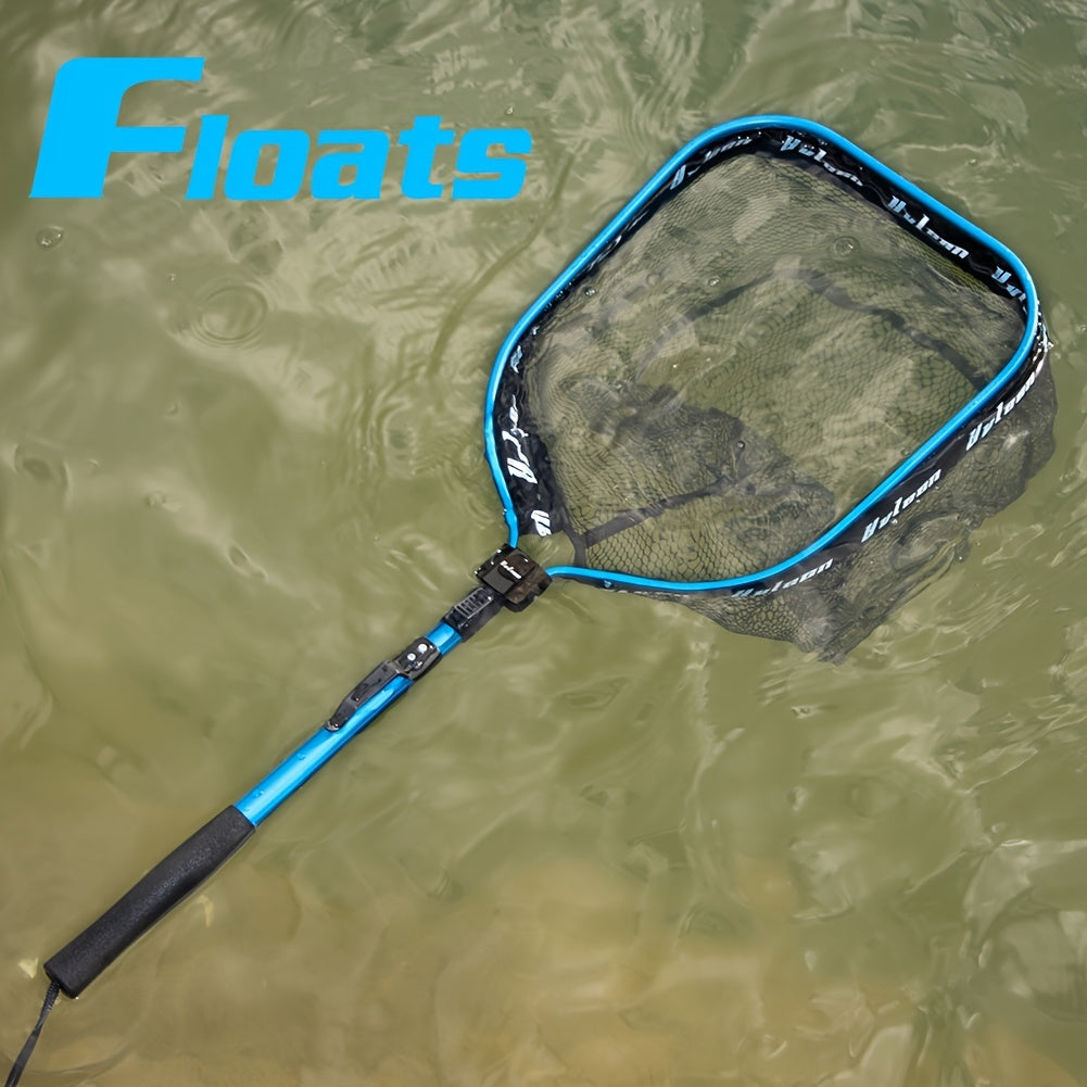 YVLEEN Floating Fishing Net for Steelhead, Salmon, Fly, Kayak, Catfish, Bass, Trout Fishing, Rubber Coated Landing Net for Easy Catch & Release, Compact & Foldable for Easy Transportation & Storage, Best for Christmas
