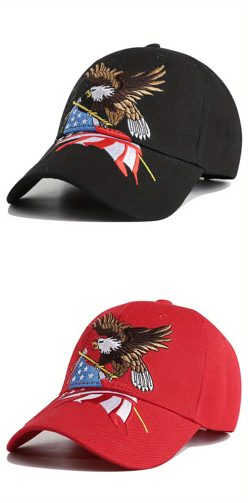 1pc Men's Eagle And Flag Embroidered USA Baseball Cap Breathable Unisex Outdoor Fishing Cap Dad Gift For Adjustable Trucker Hat Weekend Party Sun Hat