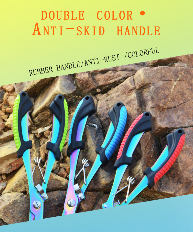 Premium Stainless Steel Fishing Pliers - Multifunctional Hook Remover, Line Cutter & Ring Opener