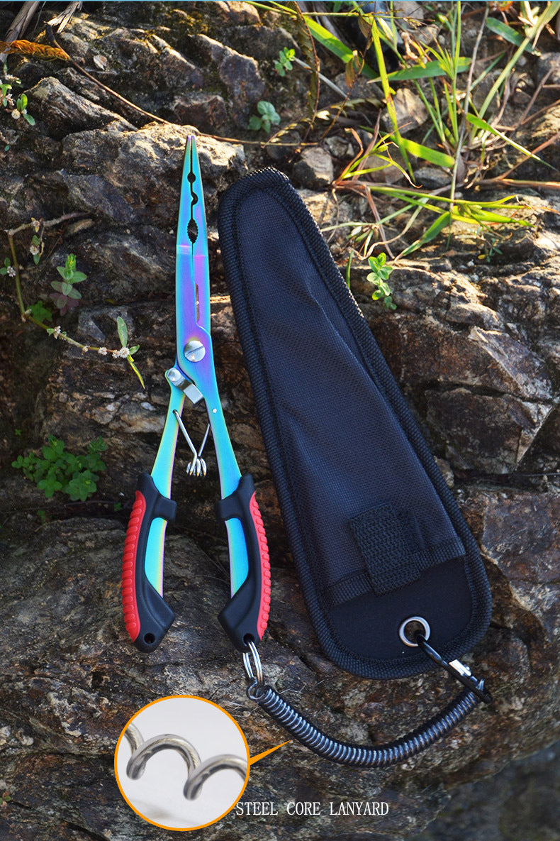 Premium Stainless Steel Fishing Pliers - Multifunctional Hook Remover, Line Cutter & Ring Opener
