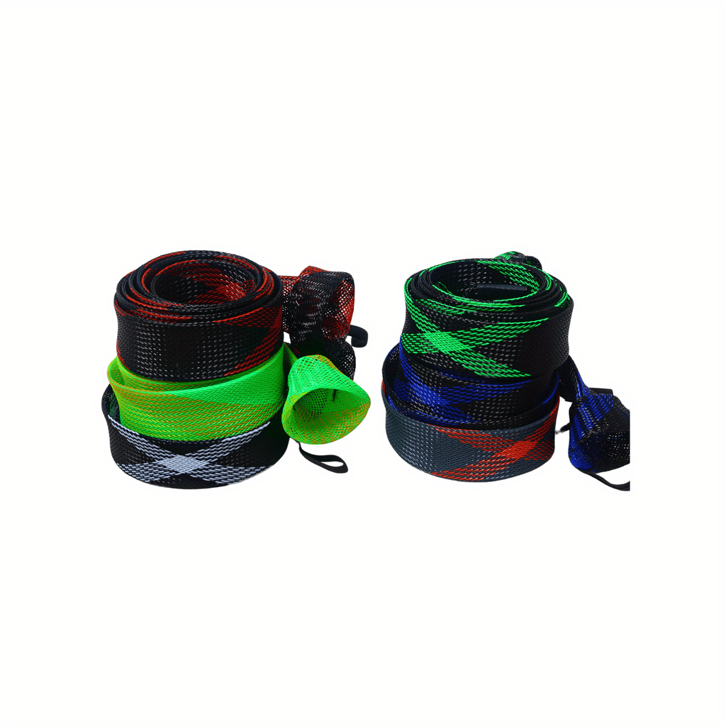 6pcs Fishing Rod Sock: Protect Your Rod & Improve Your Casting Performance - Braided Mesh Rod Cover for Musky, Ice, Fly & Spey Rods