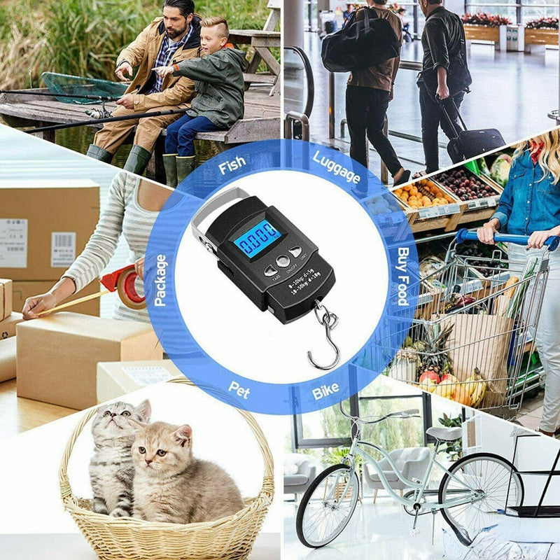 1pc Portable Digital Fishing Scale with Hanging Hook - Accurately Weigh Fish, Bags, Luggage, and More with High-Precision Measurements, Compact Design, and Convenient Carry-On Features for Outdoor Enthusiasts!