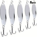 HQZOOMEE 5pcs Fishing Lures Fishing Spoons, Trout Lures Bass Lures Hard Metal Spinner Baits for Salmon Bass Trout