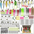 48/302pcs/set Fishing Lures Kit With Hard Baits Plastic Swimbaits, Fishing Accessories Box, Pencil Minnow Popper Crankbait Spoon, Spinner Bait, Fishing Tackle Set With Jig Head Hooks