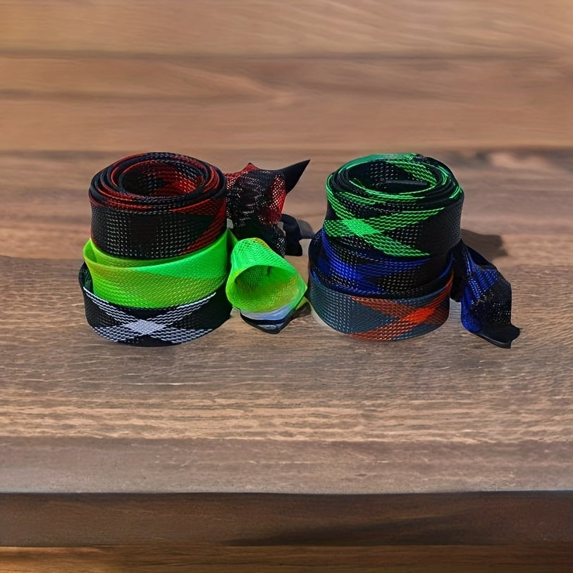 6pcs Fishing Rod Sock: Protect Your Rod & Improve Your Casting Performance - Braided Mesh Rod Cover for Musky, Ice, Fly & Spey Rods
