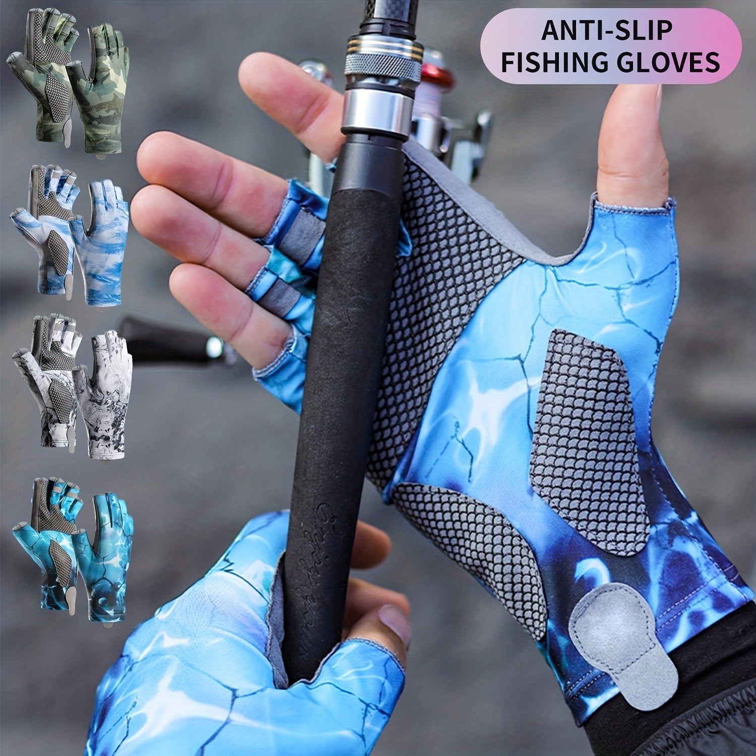 Breathable Half-Finger Fishing Gloves
