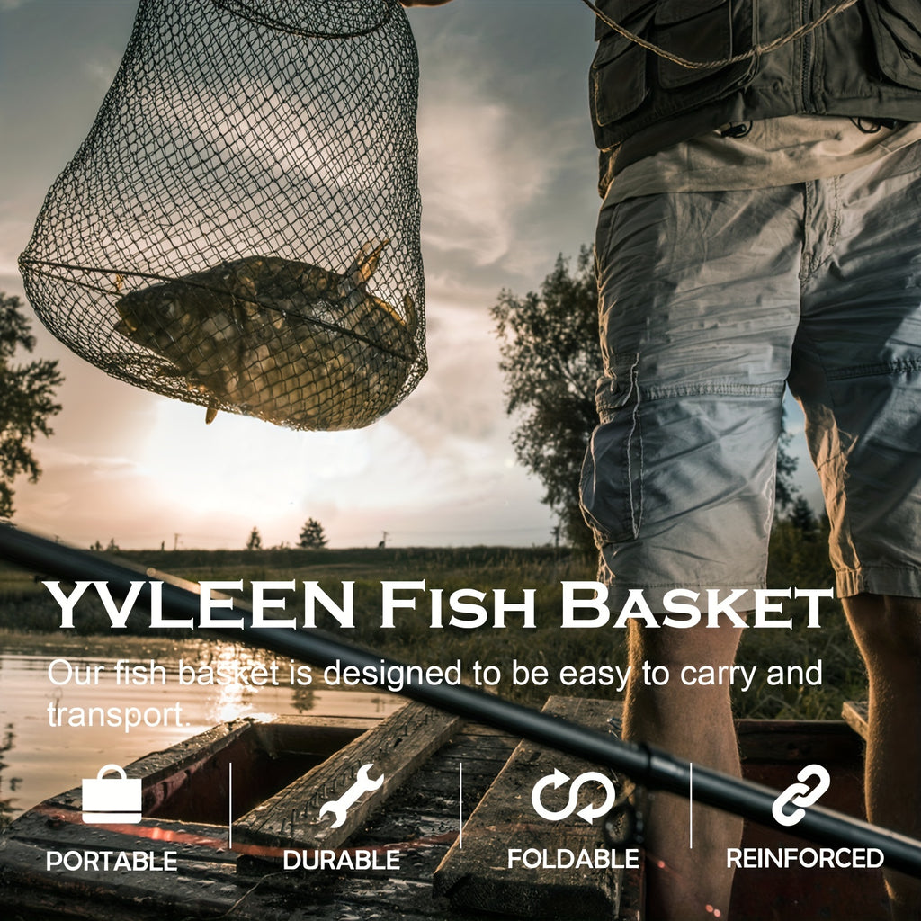 Premium Collapsible Rust-Resistant Fish Keeper - Floating Fishing Net Cage with Durable Coating for Live Fish, Shrimp, and Crayfish - Compact, Portable, and Easy to Clean