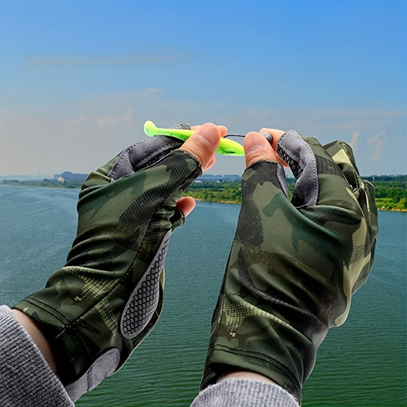 Breathable Half-Finger Fishing Gloves