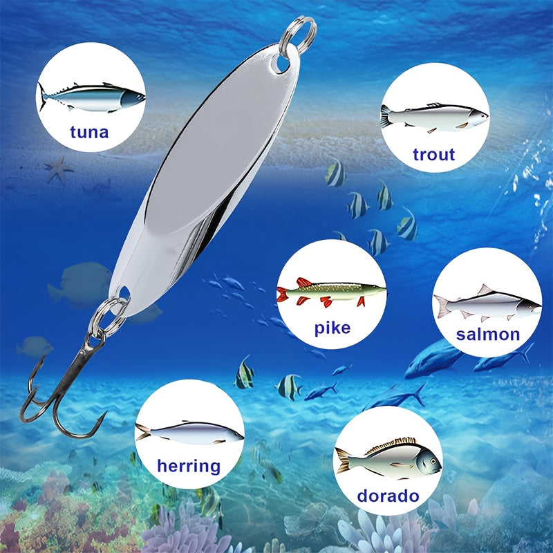HQZOOMEE 5pcs Fishing Lures Fishing Spoons, Trout Lures Bass Lures Hard Metal Spinner Baits for Salmon Bass Trout