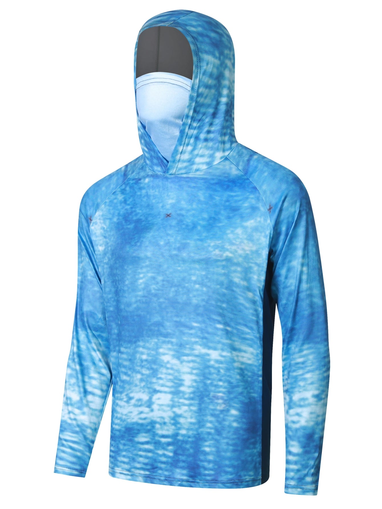 Fishing Shirts  Men's Hooded Face Cover Fishing Clothes Summer Long Sleeve Sun Protection Camouflage Fishing T-Shirts