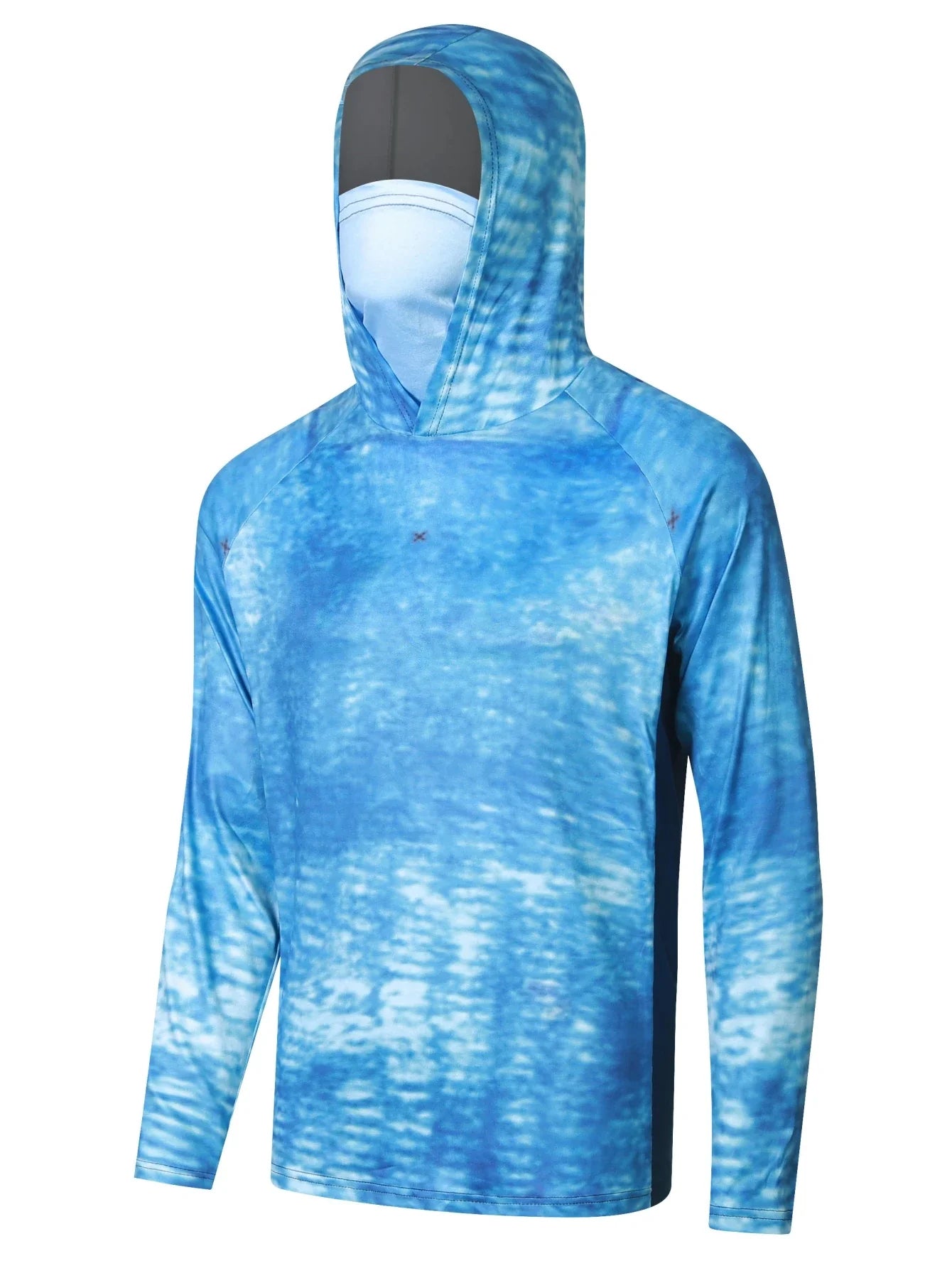 Fishing Shirts  Men's Hooded Face Cover Fishing Clothes Summer Long Sleeve Sun Protection Camouflage Fishing T-Shirts