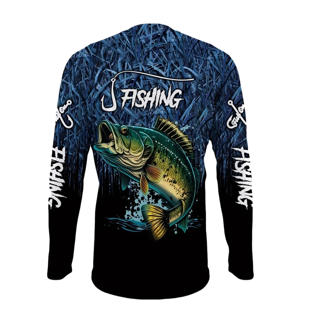 Fishing Shirts Men's T-Shirts Long Sleeve Mens Clothes Autumn Streetwear Crew Neck Pullovers Mens T Shirt Casual Men Clothing