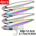 4pcs Metal Jig Fishing Lures Set - Cupro & Zinc Alloy Hard Bait Spoons for Saltwater & Freshwater - Ideal for Redfish, Bass, Musky, Catfish, and Trout