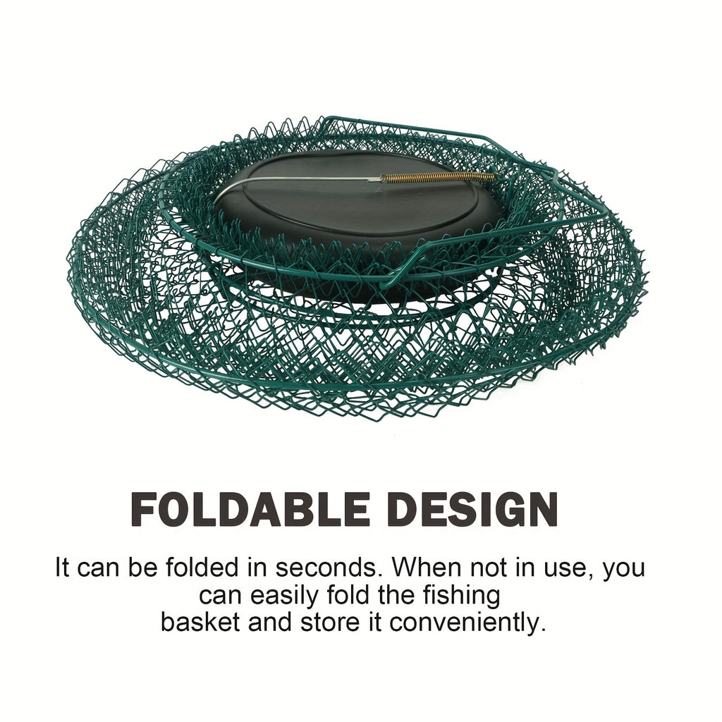 Premium Collapsible Rust-Resistant Fish Keeper - Floating Fishing Net Cage with Durable Coating for Live Fish, Shrimp, and Crayfish - Compact, Portable, and Easy to Clean
