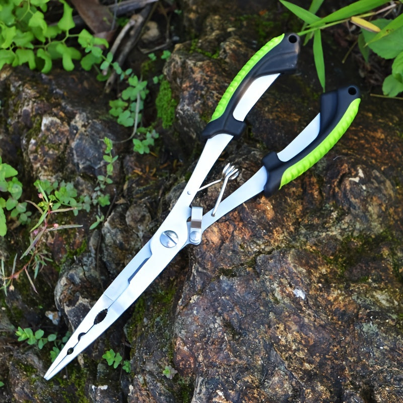 Premium Stainless Steel Fishing Pliers - Multifunctional Hook Remover, Line Cutter & Ring Opener