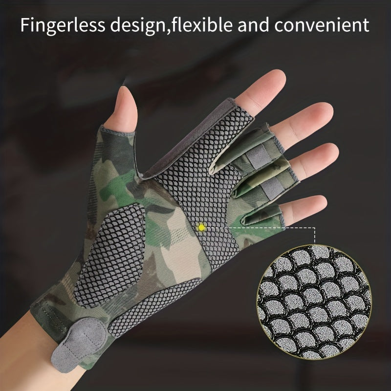 Breathable Half-Finger Fishing Gloves