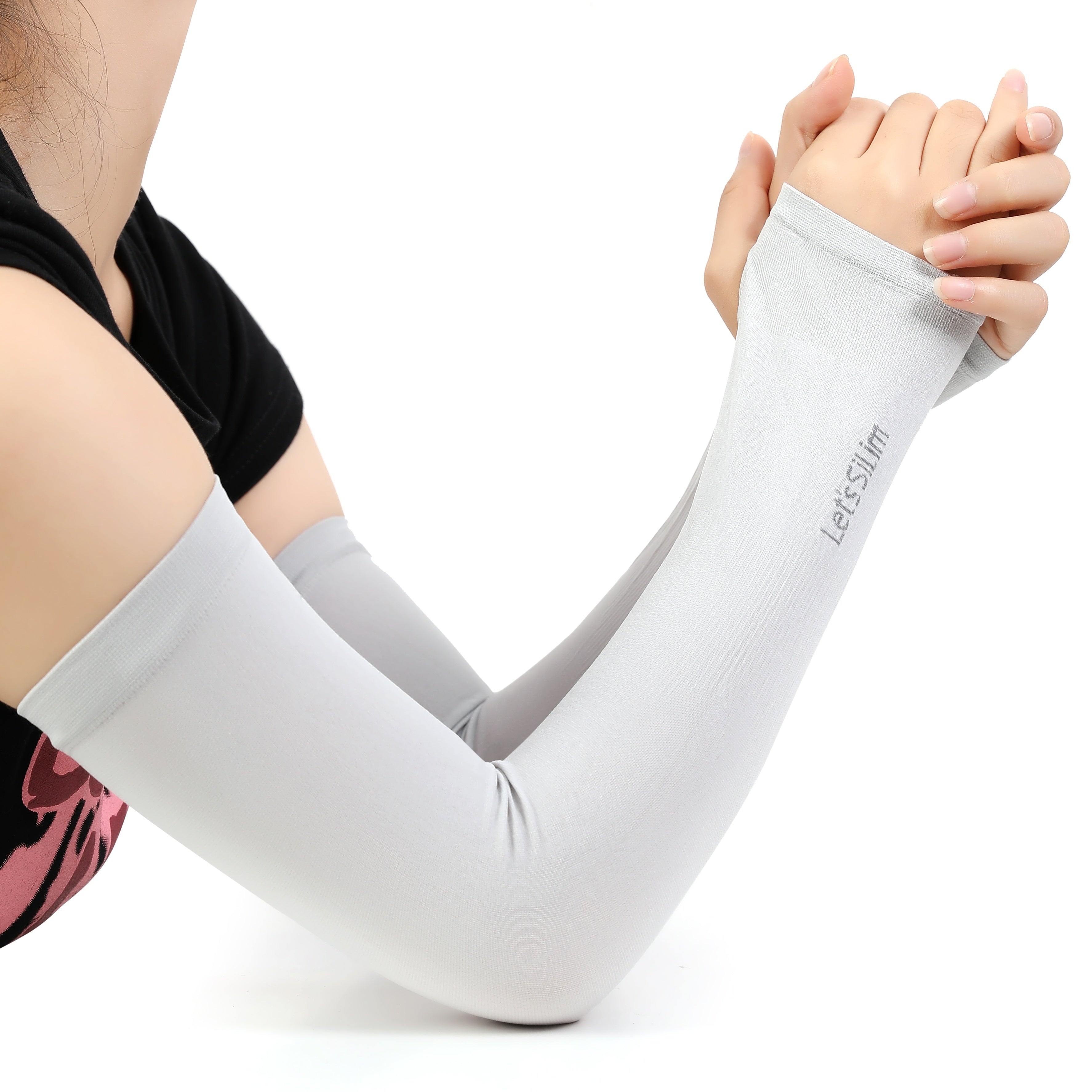 2pcs Women's Cooling Hand Covers in Ice Sliky Fiber Fabric for Running, Fishing, Cycling