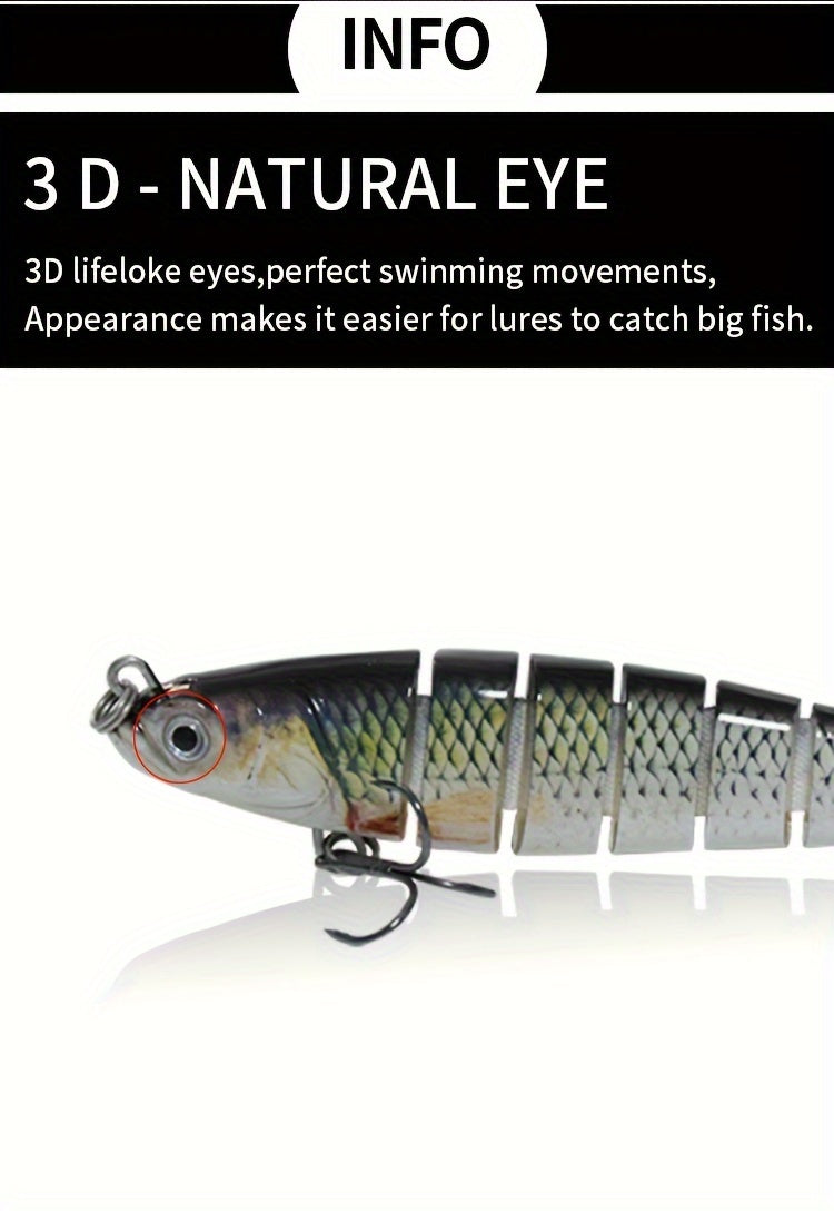 3pcs 10cm/10g Lifelike Sinking Fishing Lures - Multi-Section Bionic Baits with 2 Treble Hooks, Durable ABS Plastic Construction, Realistic Swimming Action, and Irresistible Lure Design for Catching More Fish