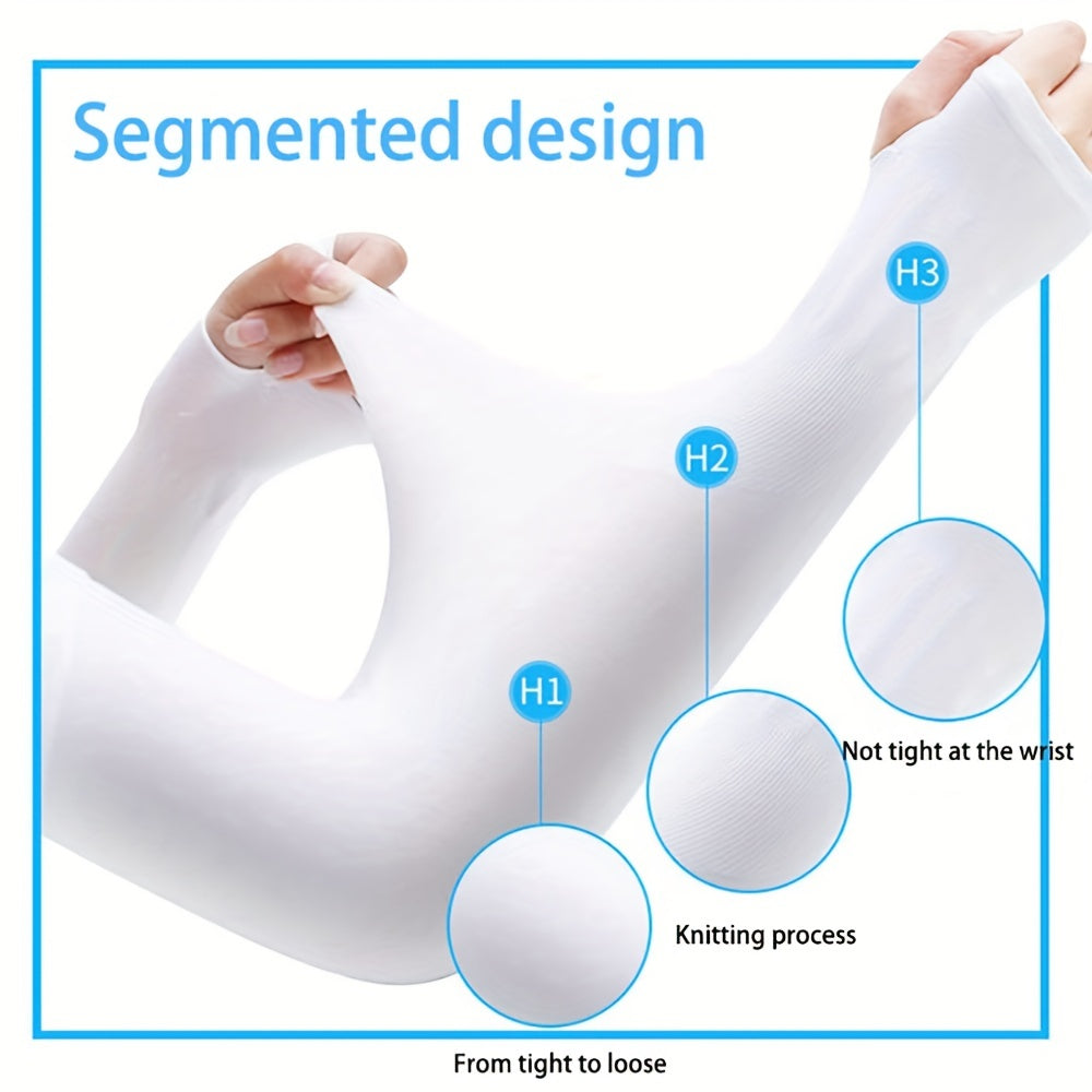 2pcs Women's Cooling Hand Covers in Ice Sliky Fiber Fabric for Running, Fishing, Cycling