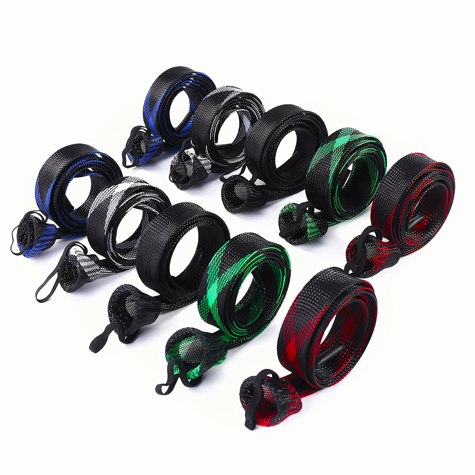 6pcs Fishing Rod Sock: Protect Your Rod & Improve Your Casting Performance - Braided Mesh Rod Cover for Musky, Ice, Fly & Spey Rods