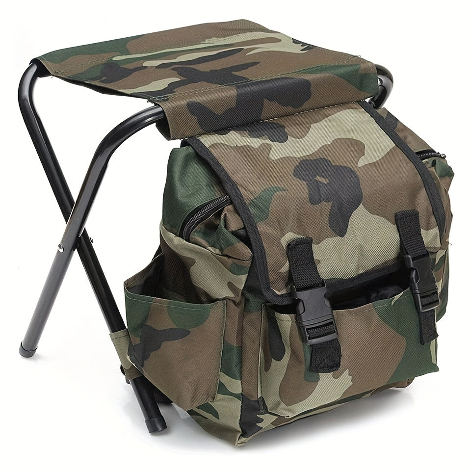 1pc Folding Camping Chair, Backpacking Picnic Bags, Suitable For Outdoor Fishing Trips Beach Barbecue