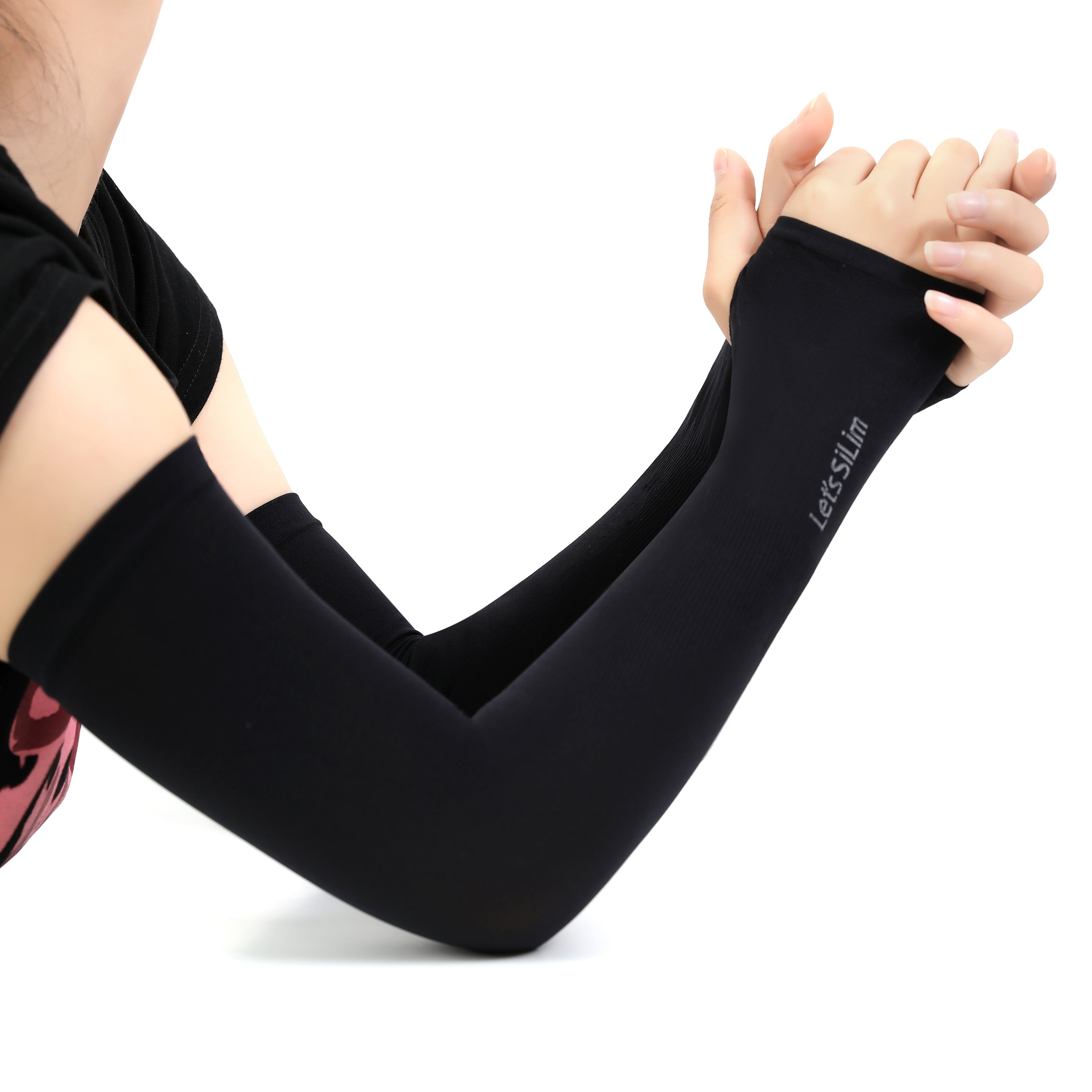 2pcs Women's Cooling Hand Covers in Ice Sliky Fiber Fabric for Running, Fishing, Cycling