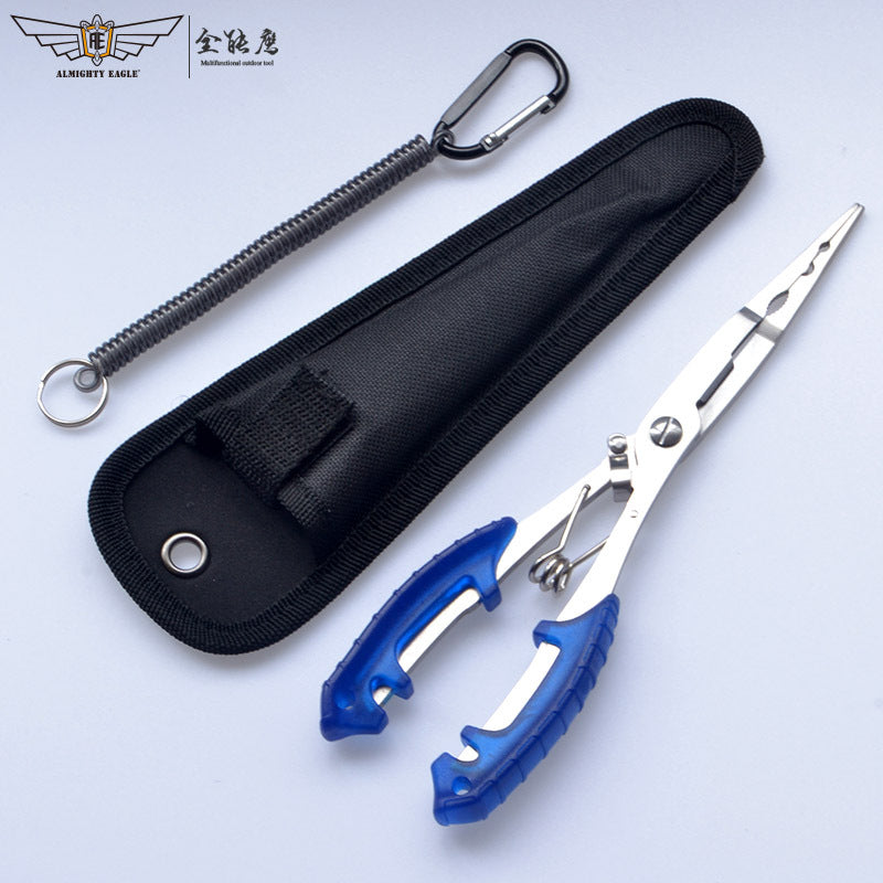 Saltwater Resistant Fishing Pliers with Split Ring Hook Removers, Lanyard & Sheath - Essential Fishing Gear Accessories for Easy Tackle Management - Stainless Steel - For Anglers - Ideal for Saltwater & Freshwater Fishing - G