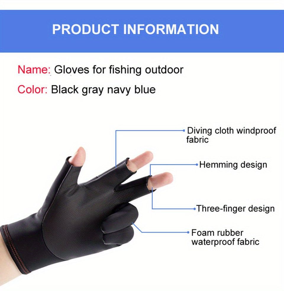 1pair Waterproof & Non-Slip Fishing Gloves - Perfect for Anglers! -  For Men & Women - Suitable for Fishing & Outdoor Activities - Ideal Gift for Fishing Enthusiasts